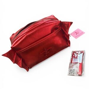 Jeffree Star Red Metallic Cosmetic Bag NWT